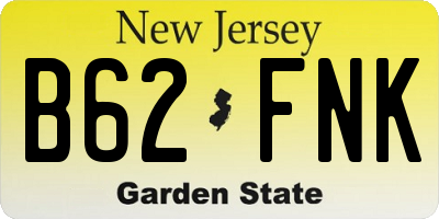 NJ license plate B62FNK