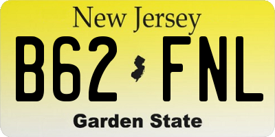 NJ license plate B62FNL