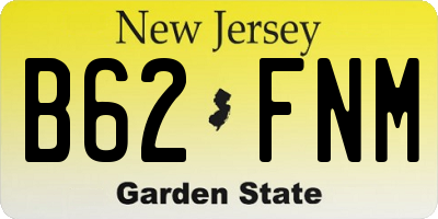 NJ license plate B62FNM