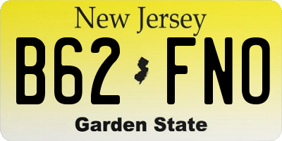 NJ license plate B62FNO