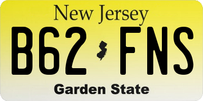 NJ license plate B62FNS