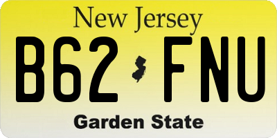 NJ license plate B62FNU