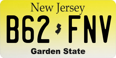 NJ license plate B62FNV