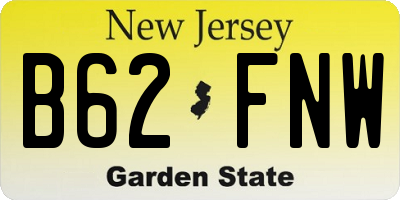 NJ license plate B62FNW