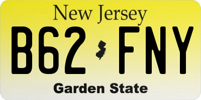 NJ license plate B62FNY