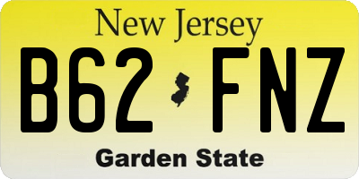 NJ license plate B62FNZ
