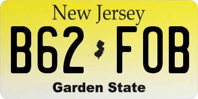 NJ license plate B62FOB