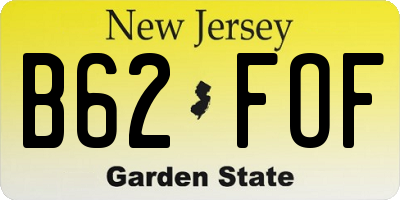 NJ license plate B62FOF