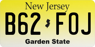 NJ license plate B62FOJ