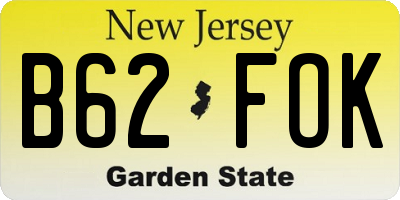 NJ license plate B62FOK