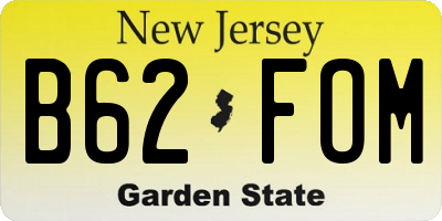 NJ license plate B62FOM