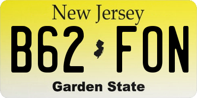 NJ license plate B62FON