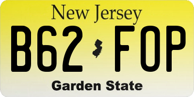 NJ license plate B62FOP