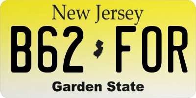 NJ license plate B62FOR