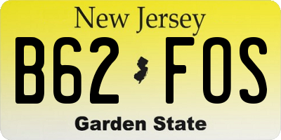 NJ license plate B62FOS