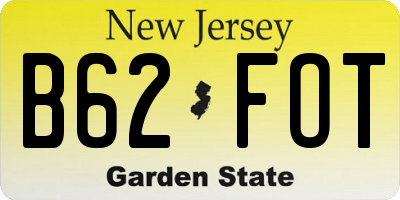 NJ license plate B62FOT