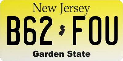 NJ license plate B62FOU