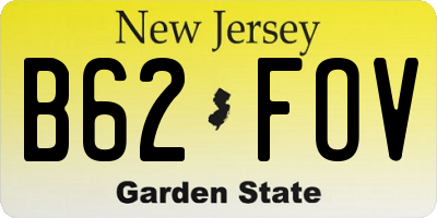 NJ license plate B62FOV