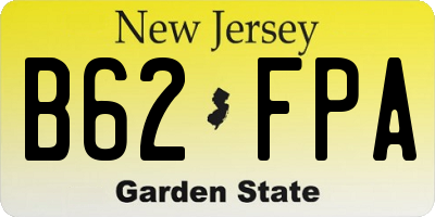 NJ license plate B62FPA