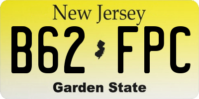 NJ license plate B62FPC