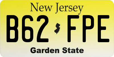 NJ license plate B62FPE