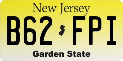 NJ license plate B62FPI
