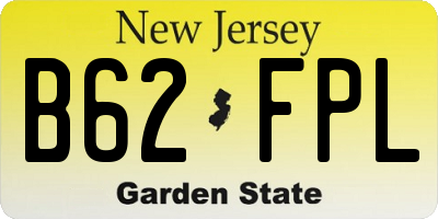 NJ license plate B62FPL