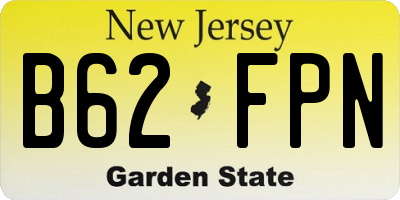 NJ license plate B62FPN