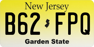 NJ license plate B62FPQ