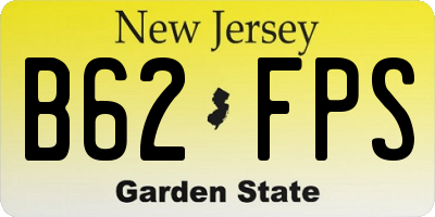 NJ license plate B62FPS