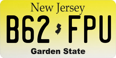 NJ license plate B62FPU