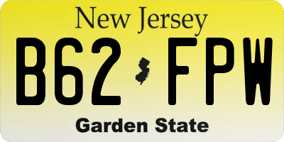 NJ license plate B62FPW