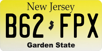 NJ license plate B62FPX