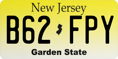 NJ license plate B62FPY
