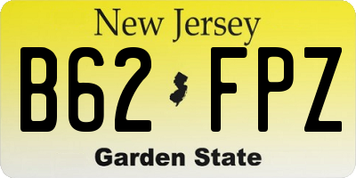 NJ license plate B62FPZ