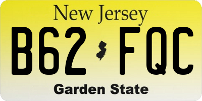 NJ license plate B62FQC