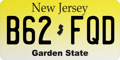 NJ license plate B62FQD
