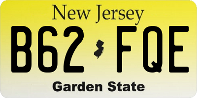 NJ license plate B62FQE