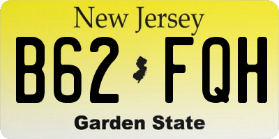 NJ license plate B62FQH