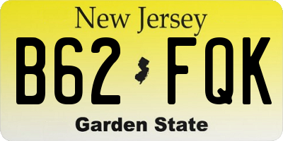 NJ license plate B62FQK