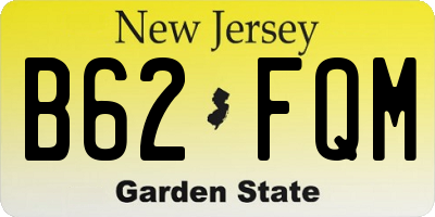 NJ license plate B62FQM