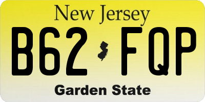 NJ license plate B62FQP