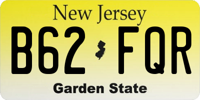 NJ license plate B62FQR