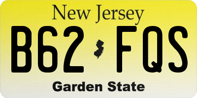 NJ license plate B62FQS
