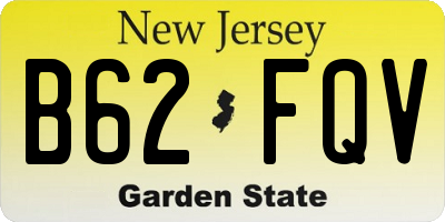NJ license plate B62FQV