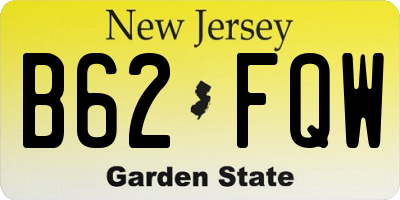 NJ license plate B62FQW