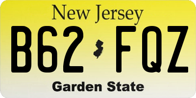 NJ license plate B62FQZ