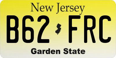 NJ license plate B62FRC