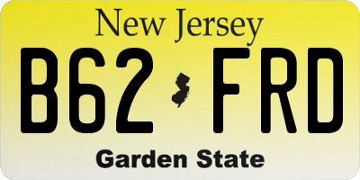 NJ license plate B62FRD