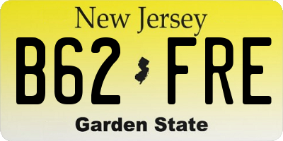 NJ license plate B62FRE